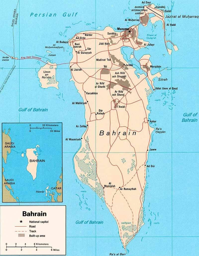 Bahrain veje kort