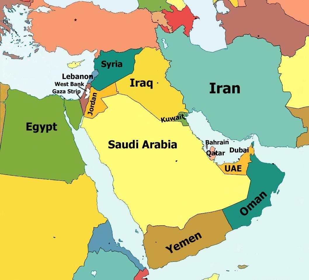 Bahrain land i verden kort