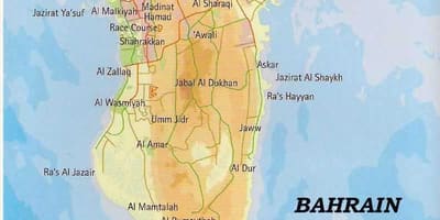 Bahrain kort med steder