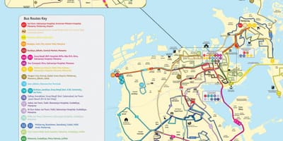Bahrain bus rute kort